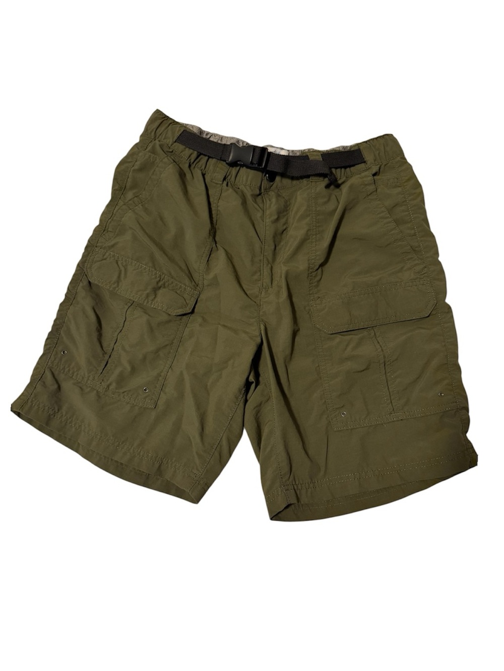 Croft & Barrow Olive Cargo Shorts Men’s Size 36 Nylon Hiking Utility Belted